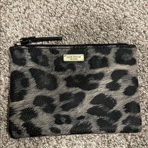 Kate Spade Black and Gray Animal Print Pouch